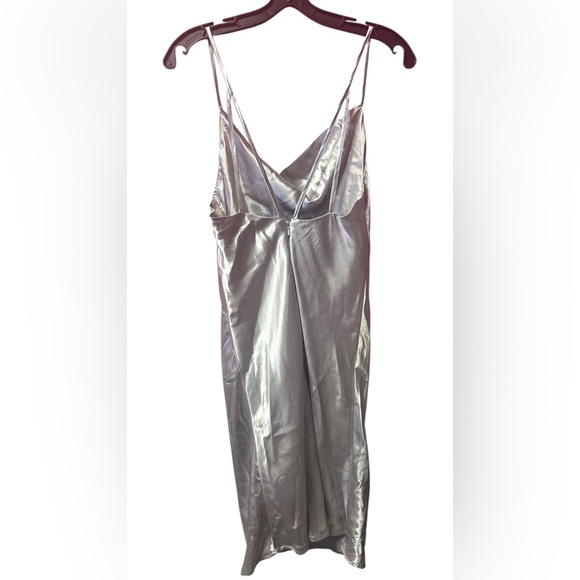 Bardot Silver Satin Mini Dress - Picture 6 of 7